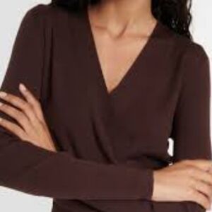 NEW! ANN TAYLOR Burgandy Ribbed Textured Splice Wrap  Sweater Small.